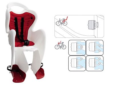 Превью  Велокресло детское BELLELLI Mr Fox Standart B-Fix Белый на подседельную трубу 22 кг